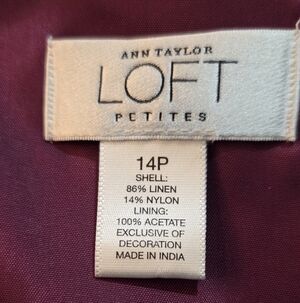 Ann Taylor Loft Petites Mini Dress,14P, Strap Or Strapless, Pinkish Red